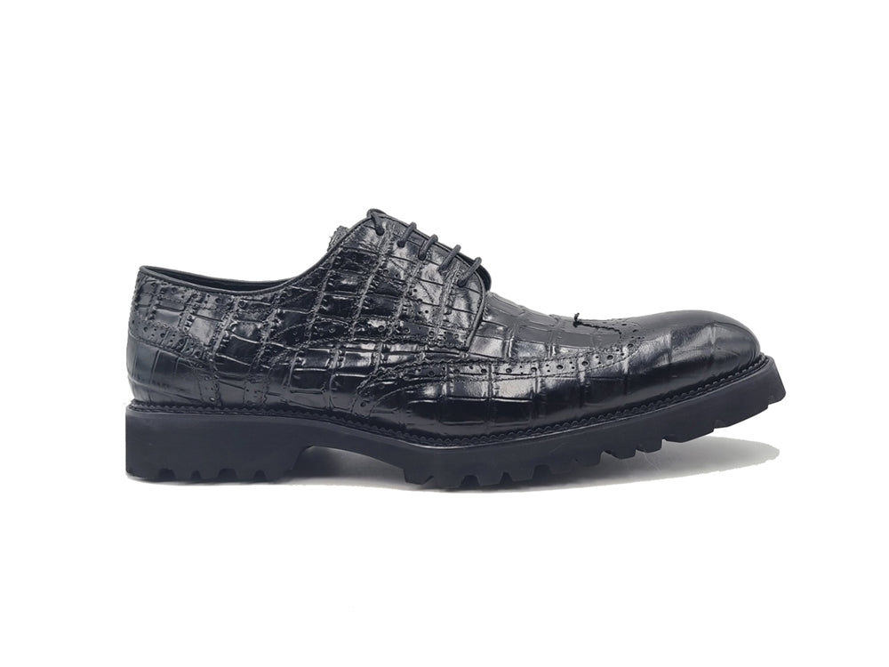 Blucher Style Alligator Embossed Oxford