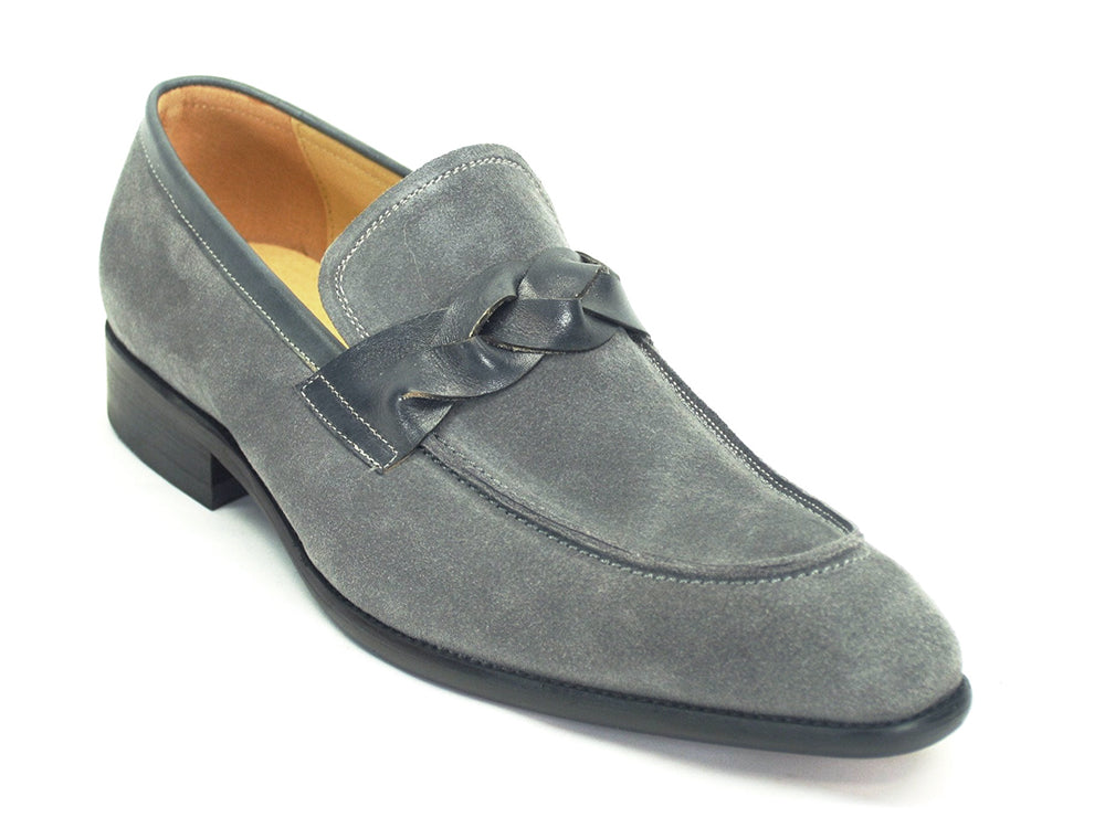 Suede Loafer W/Leather Trim
