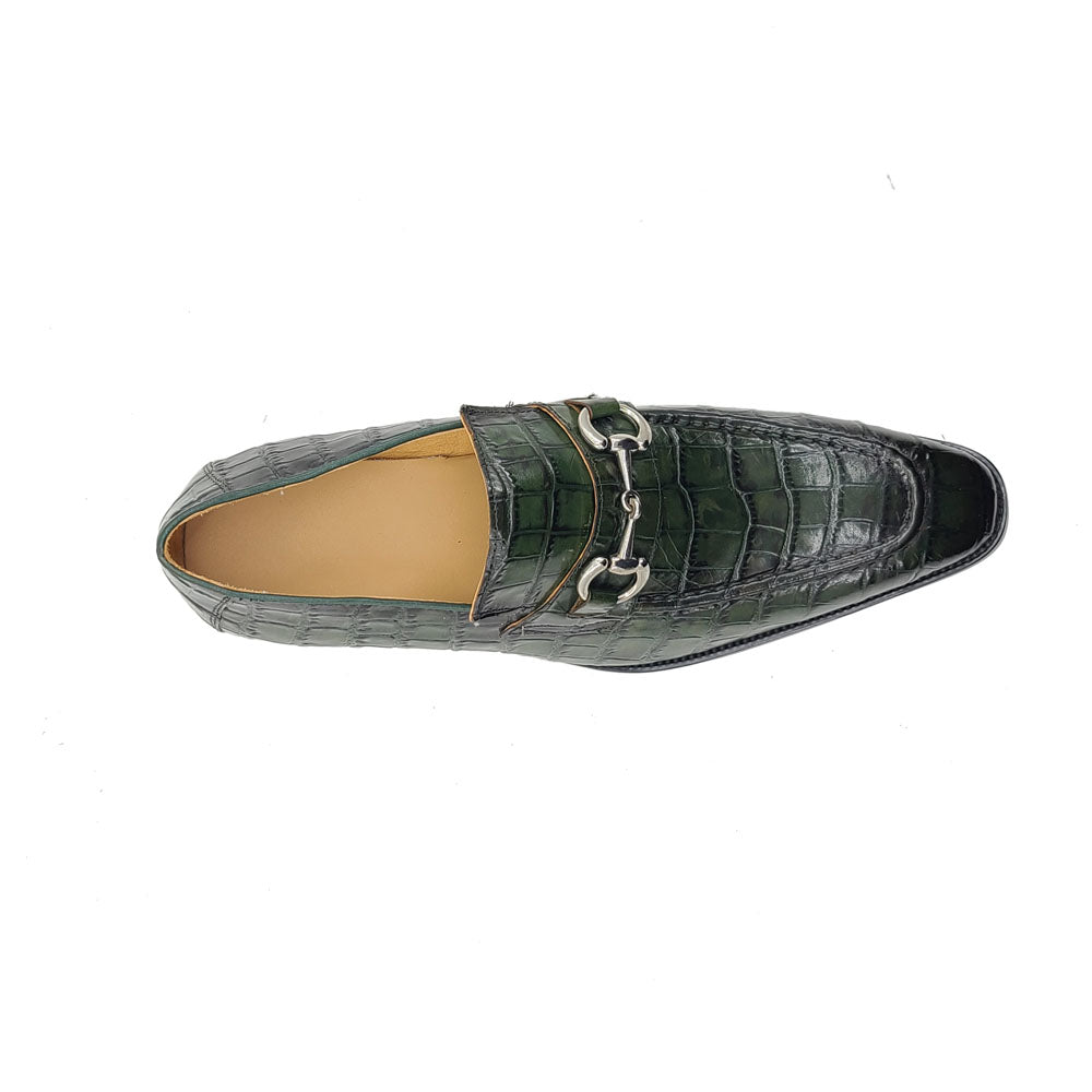 KS503-61E Buckle Loafer With Gator Print Embossed Leather