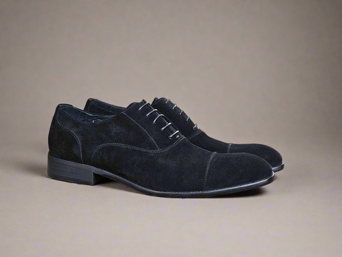 Black suede mens shoes fashion