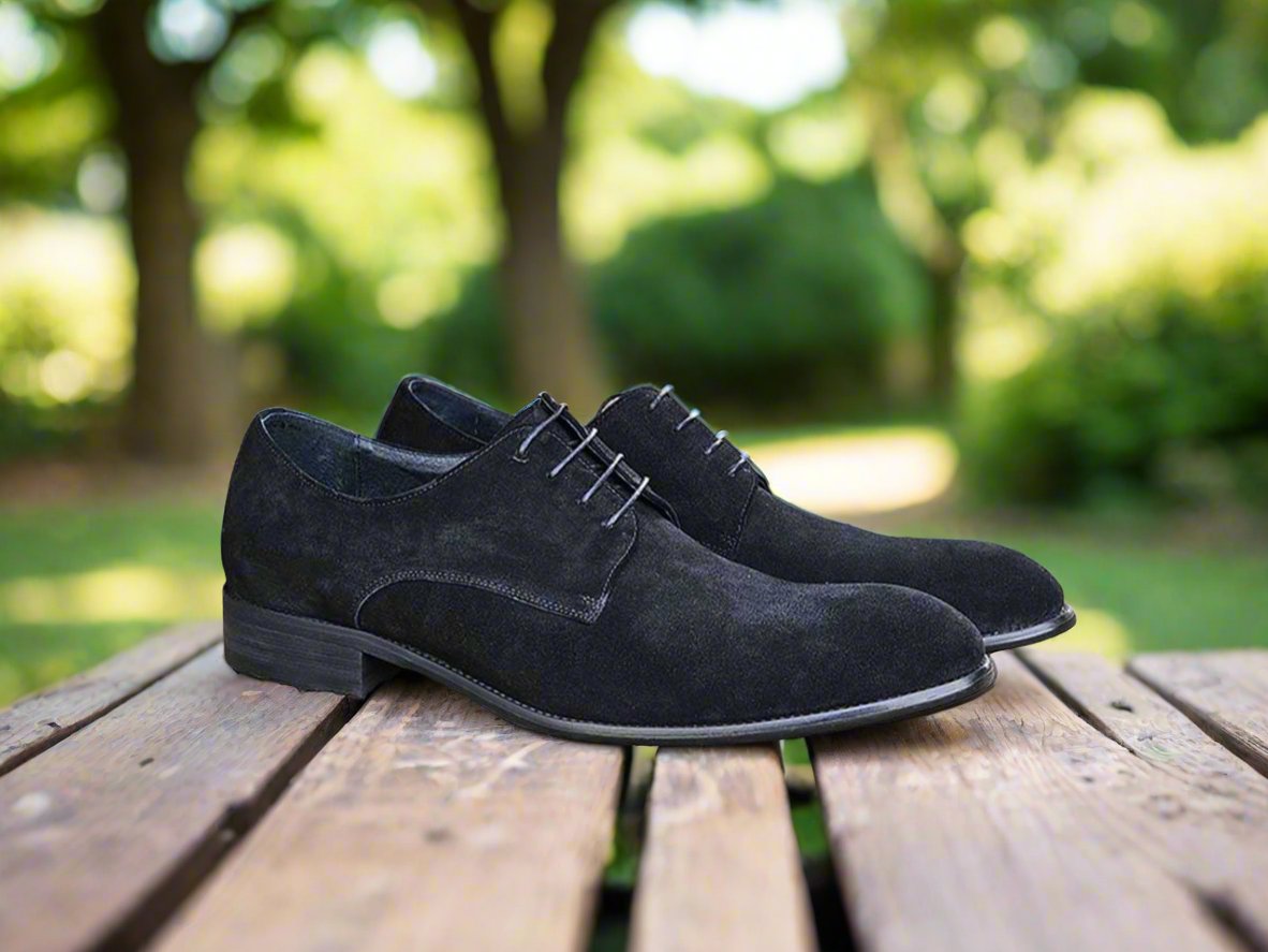 Black shops suede dress shoes mens