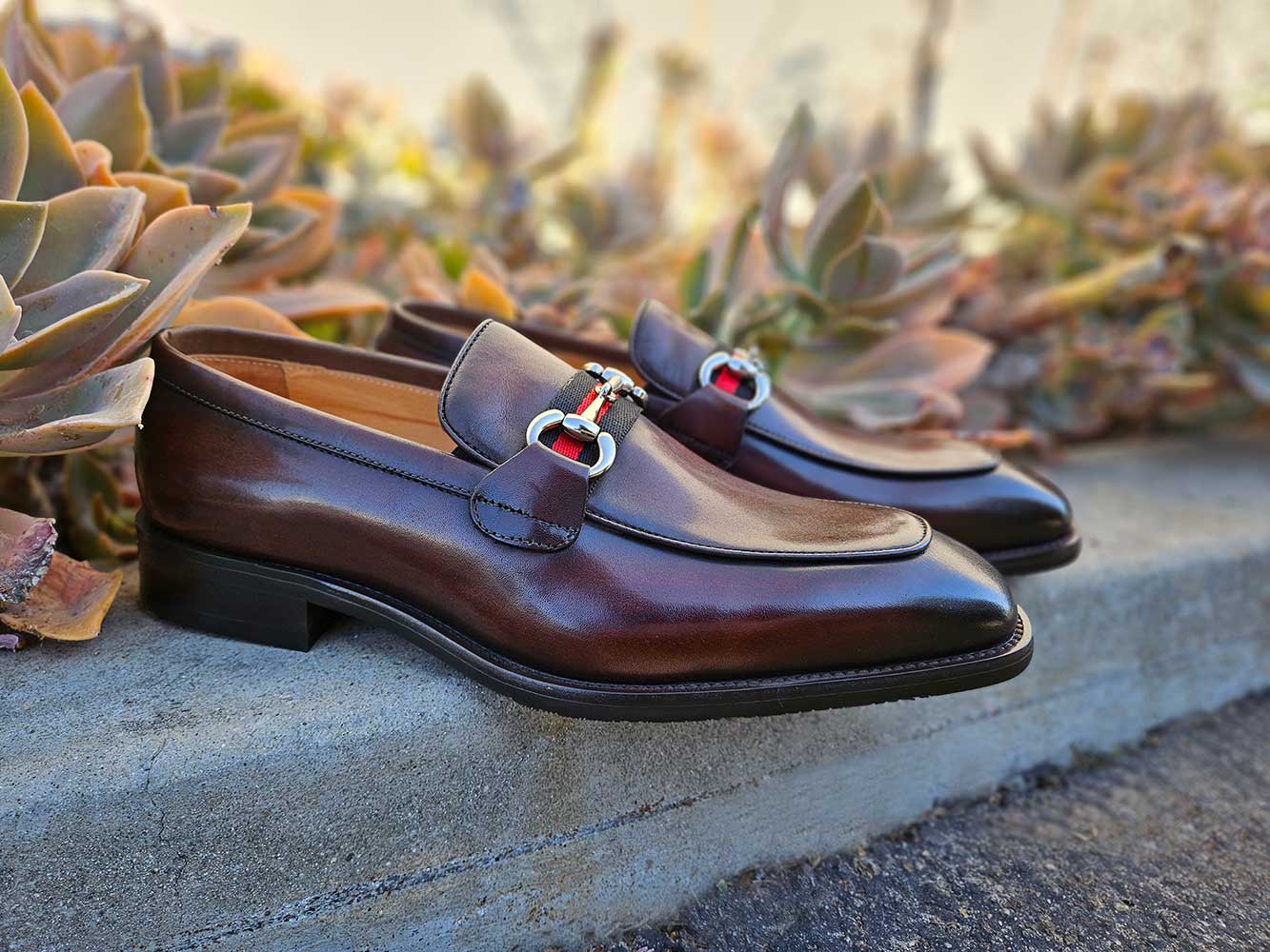 Burnished Calfskin Slip-On Loafer