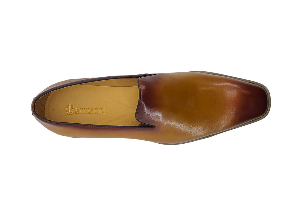 Burnished Whole Cut Leather Loafer