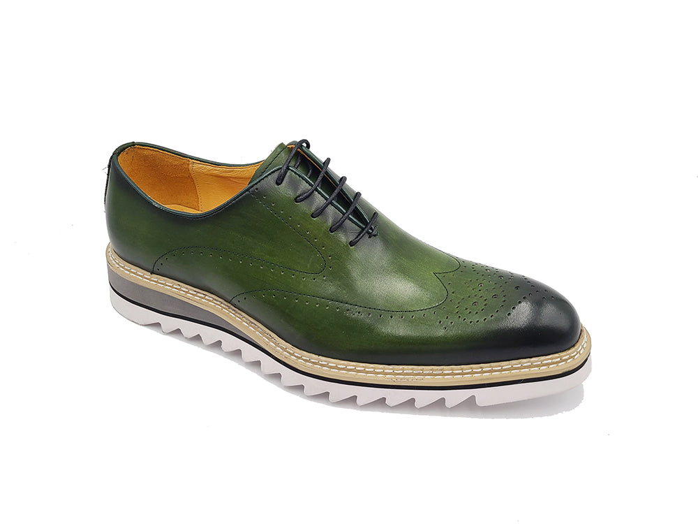 Patina Wing-tip Oxford with Medallion on Toe