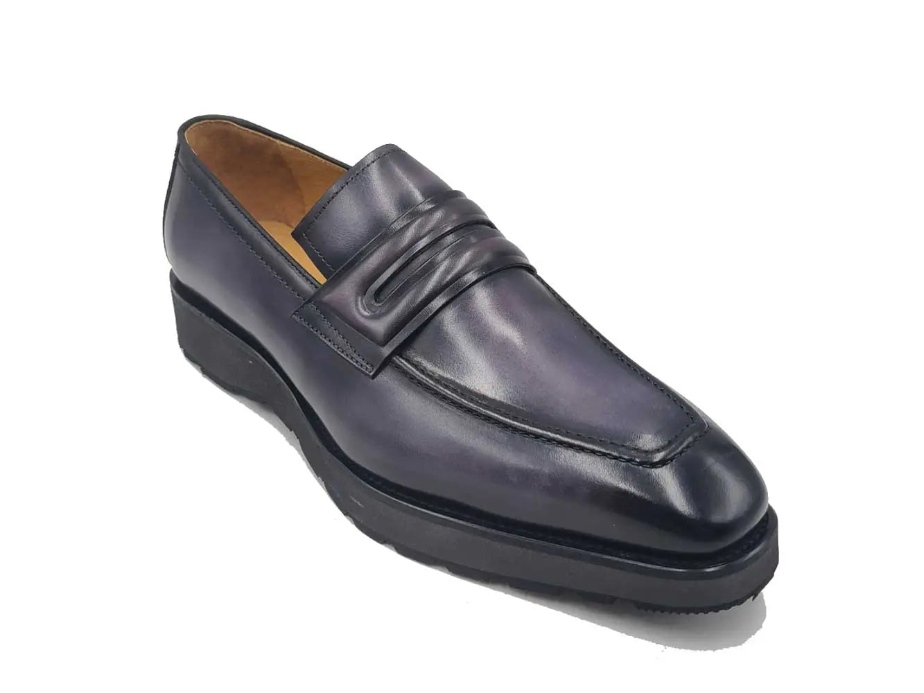 Leather Penny Loafer in Chunky Sole Carrucci