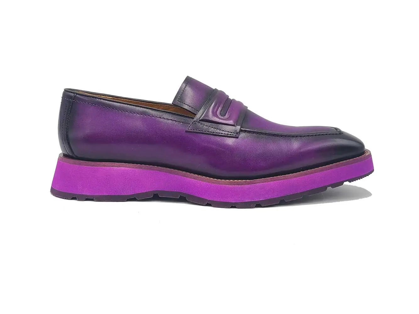 Leather Penny Loafer in Chunky Sole Carrucci