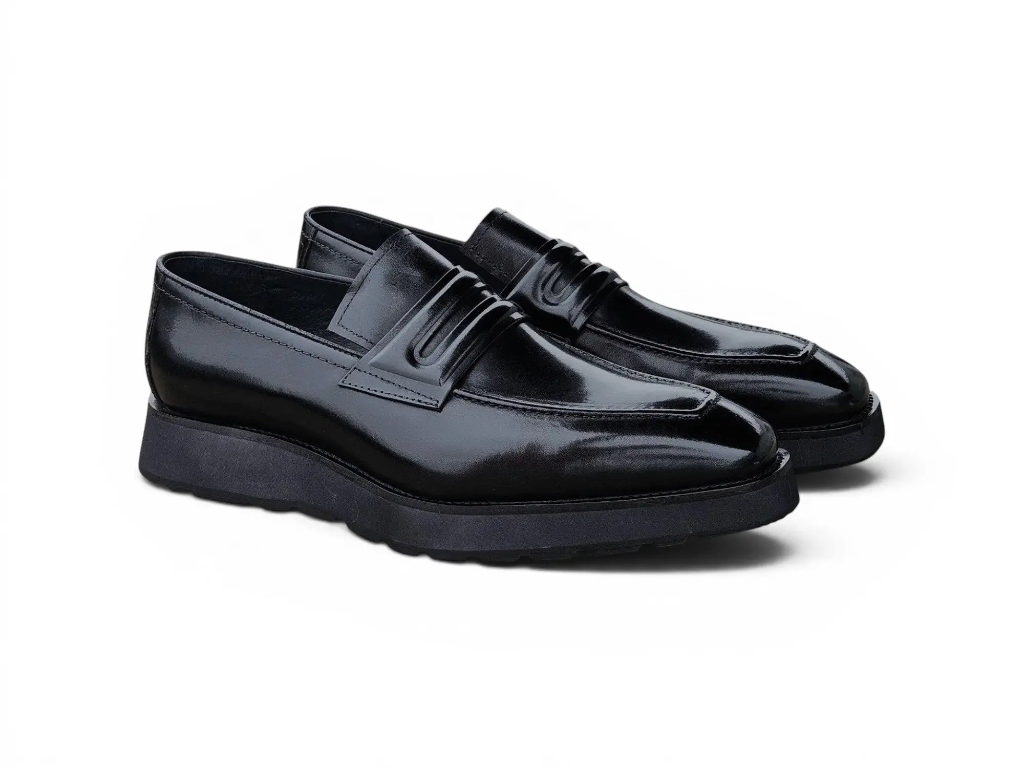 Leather Penny Loafer in Chunky Sole - Carrucci Shoes