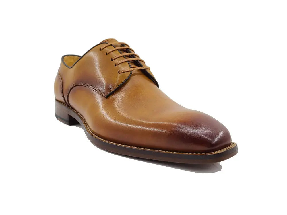 Leather Sole Plain Toe Burnished Blucher Carrucci