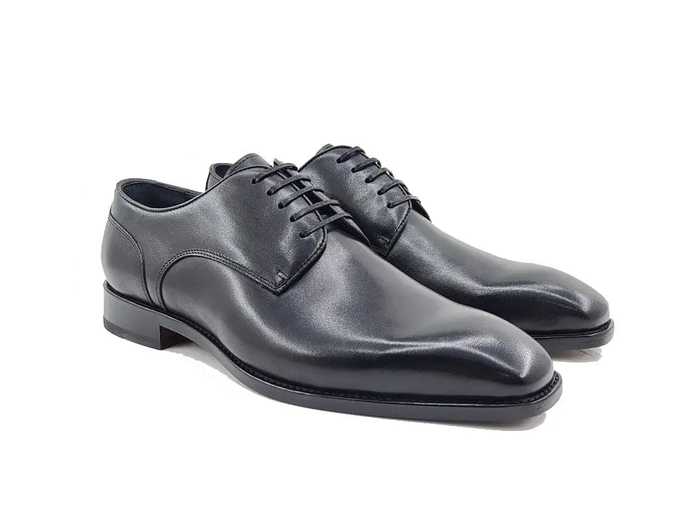 Leather Sole Plain Toe Burnished Blucher Carrucci