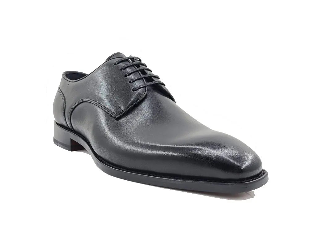 Leather Sole Plain Toe Burnished Blucher Carrucci