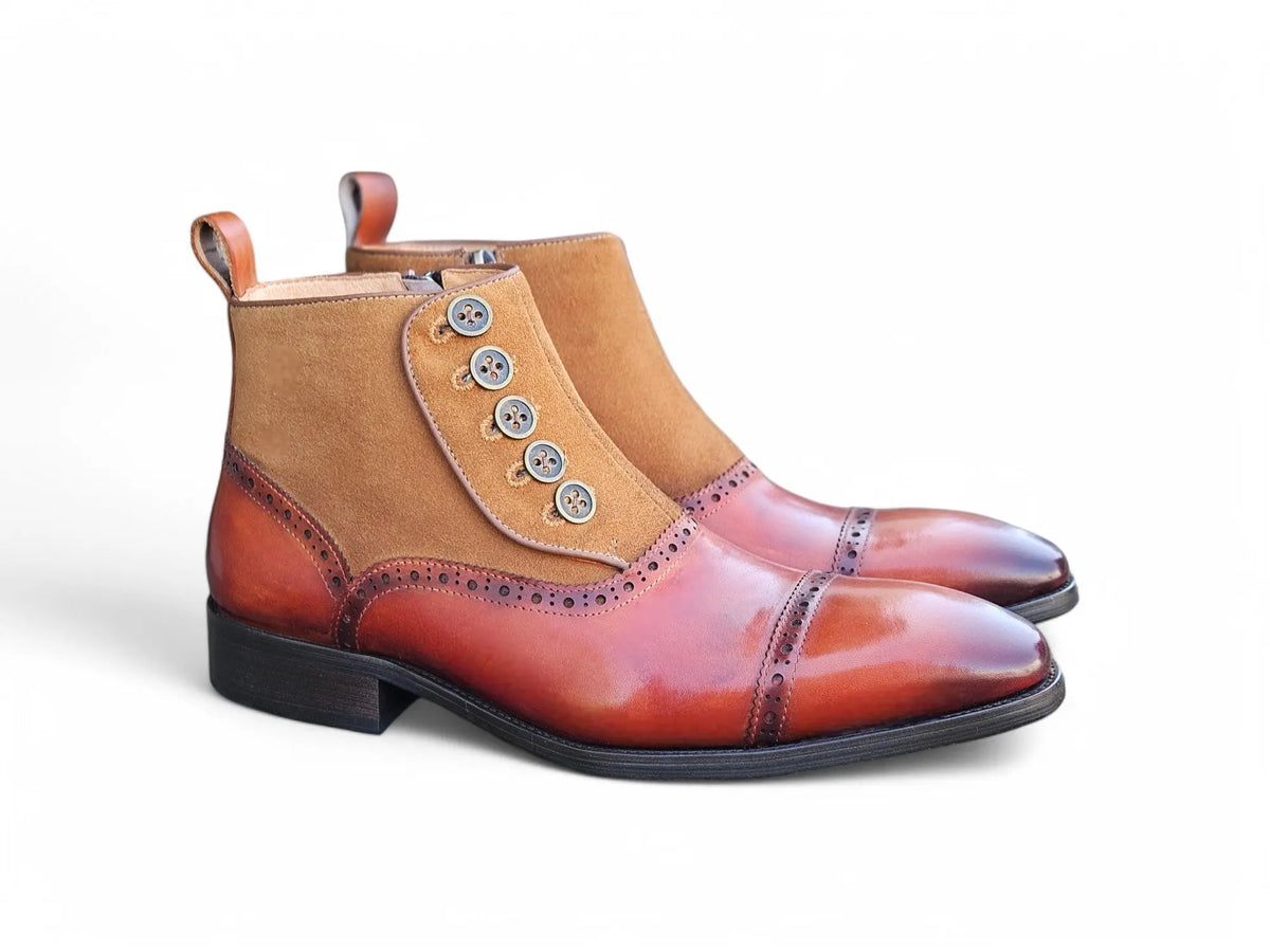 Leather & Suede Slip-On Boot - Carrucci Shoes