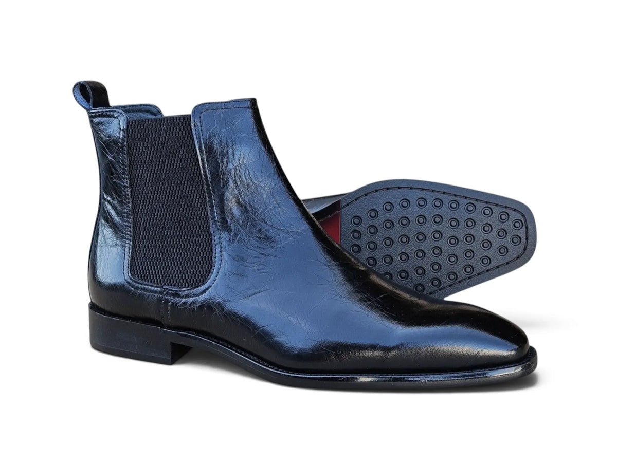 Loren Textured Patent Leather Chelsea Boot Carrucci
