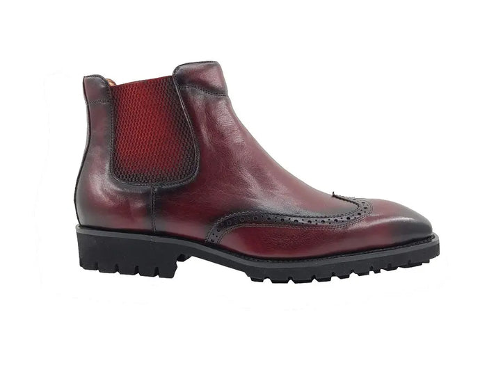 Lug Sole Chelsea Boot with Wingtip Toe Carrucci