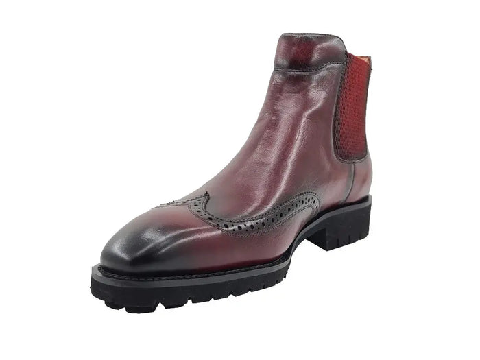 Lug Sole Chelsea Boot with Wingtip Toe Carrucci