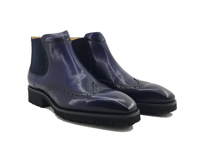 Lug Sole Chelsea Boot with Wingtip Toe Carrucci