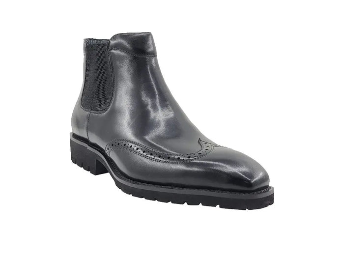 Lug Sole Chelsea Boot with Wingtip Toe Carrucci
