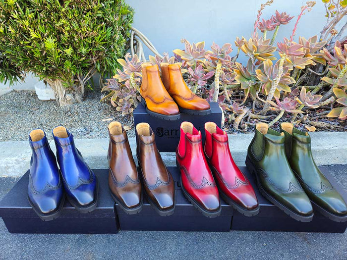 Lug Sole Chelsea Boot with Wingtip Toe Carrucci