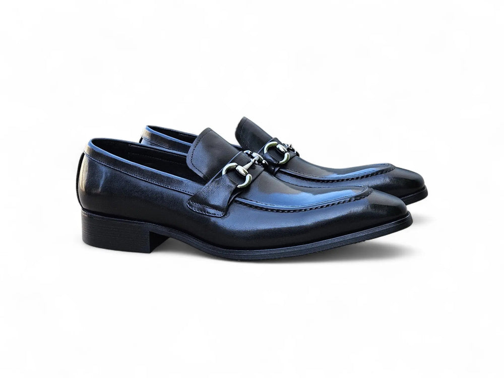 Men's Burnished Signature Buckle Loafer - Carrucci Shoes Men's Burnished Signature Buckle Loafer - Carrucci Shoes