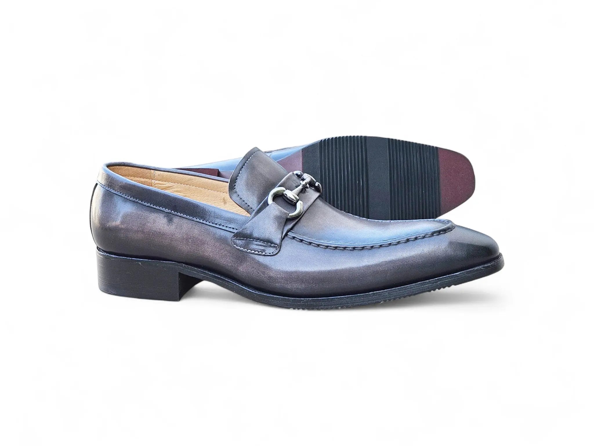 Men's Burnished Signature Buckle Loafer Carrucci