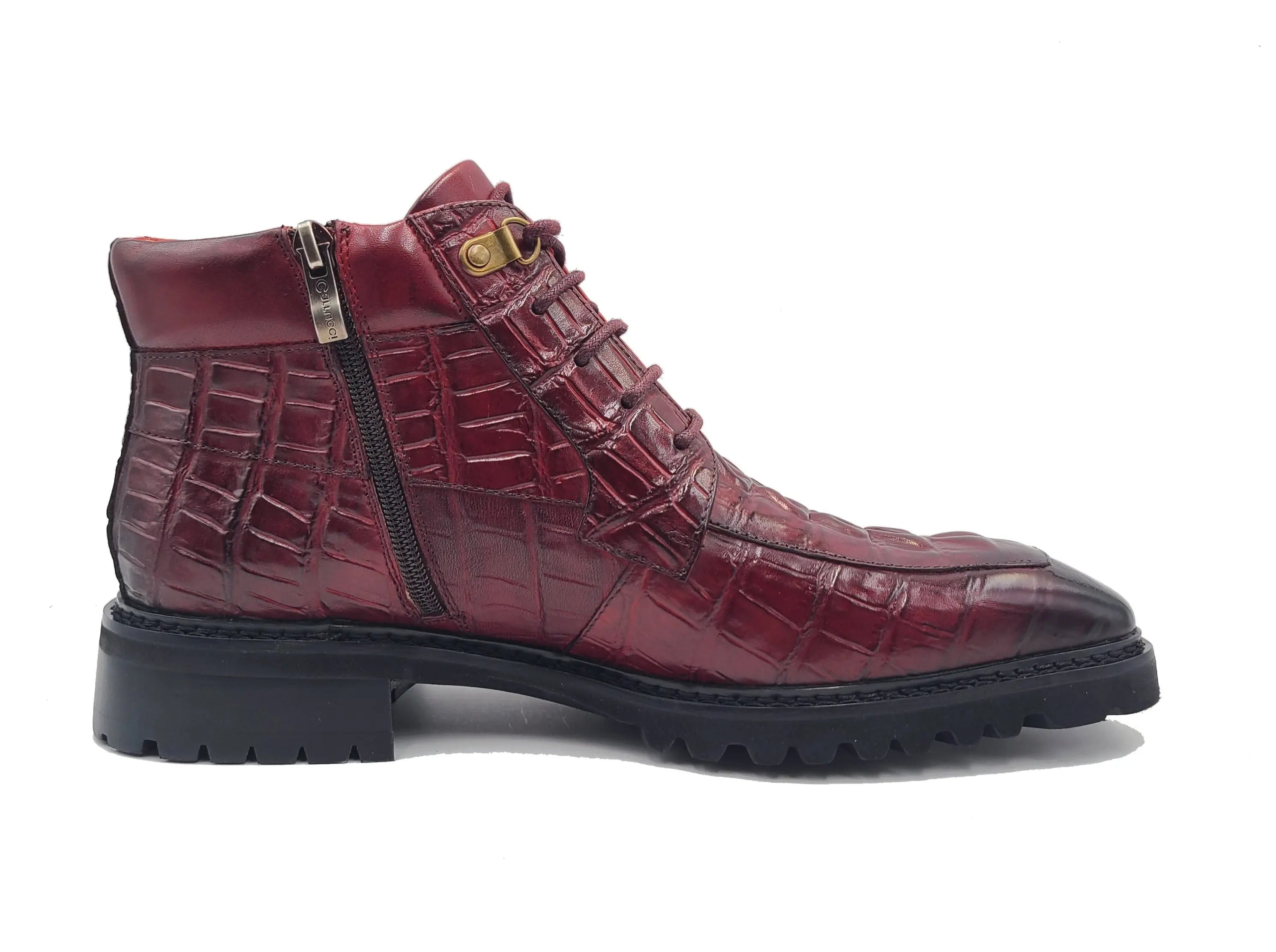 Men's Lace-up Boots Alligator Embossed - Carrucci Shoes