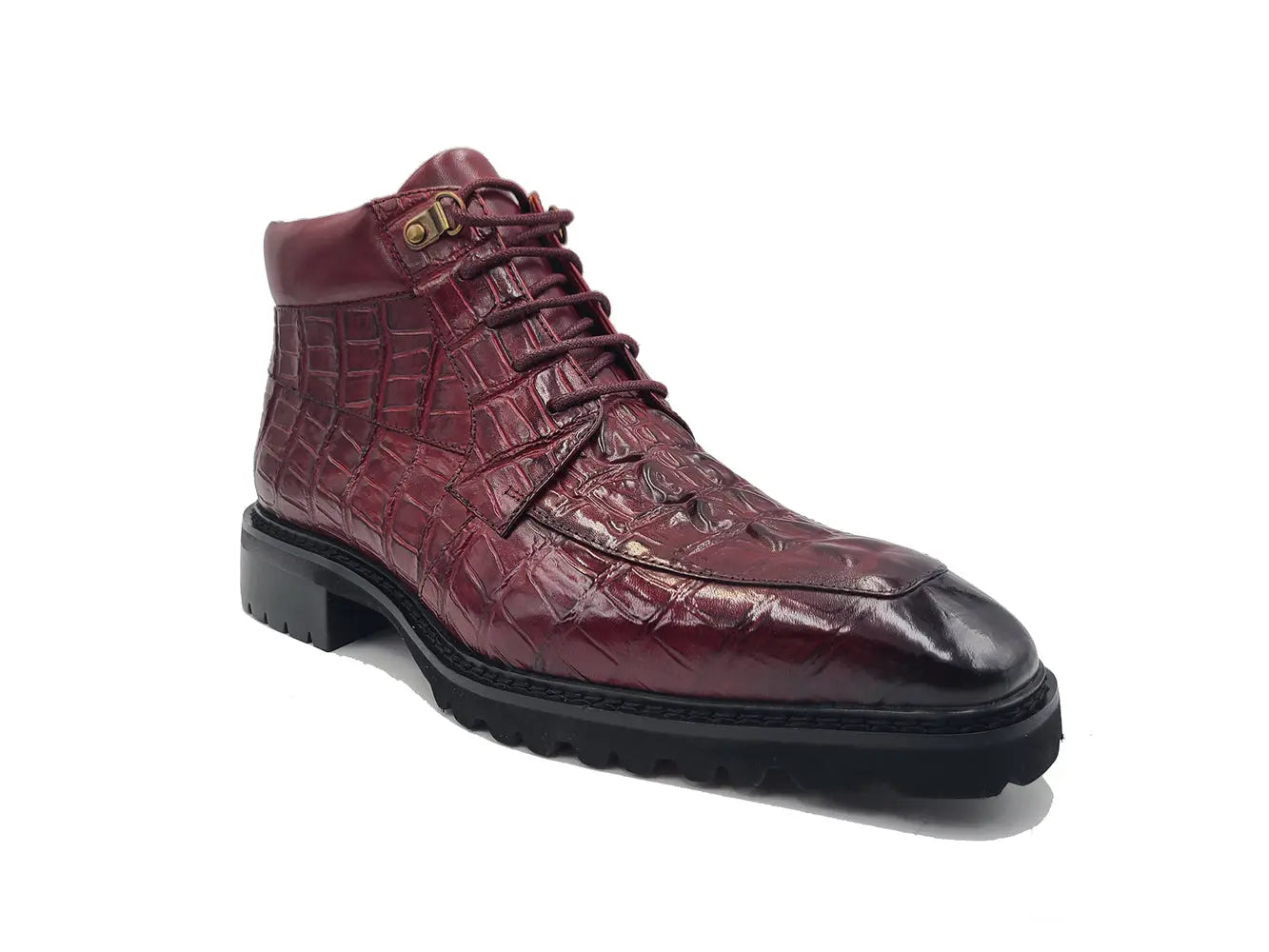 Men's Lace-up Boots Alligator Embossed - Carrucci Shoes