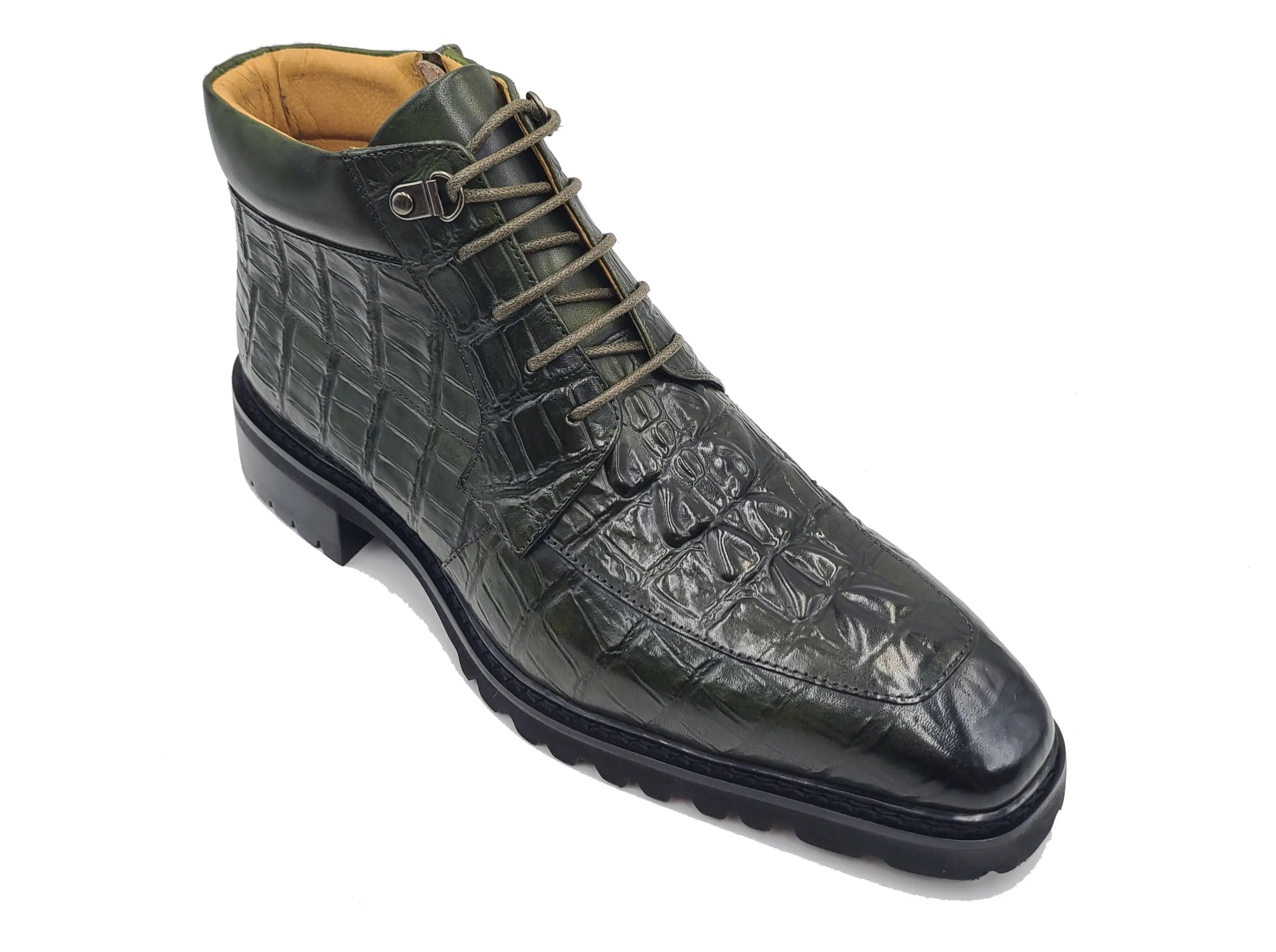 Men's Lace-up Boots Alligator Embossed - Carrucci Shoes