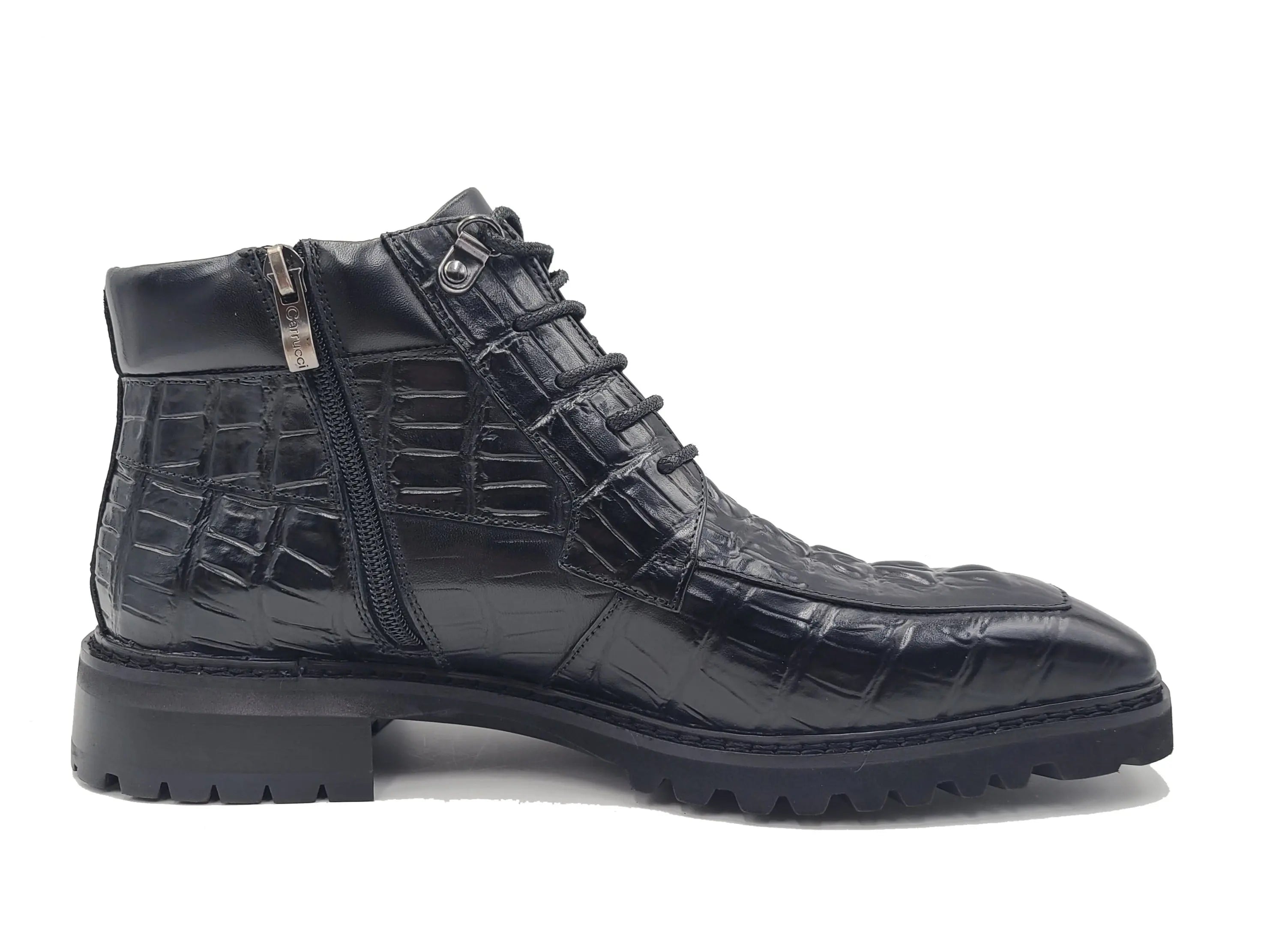 Men's Lace-up Boots Alligator Embossed - Carrucci Shoes