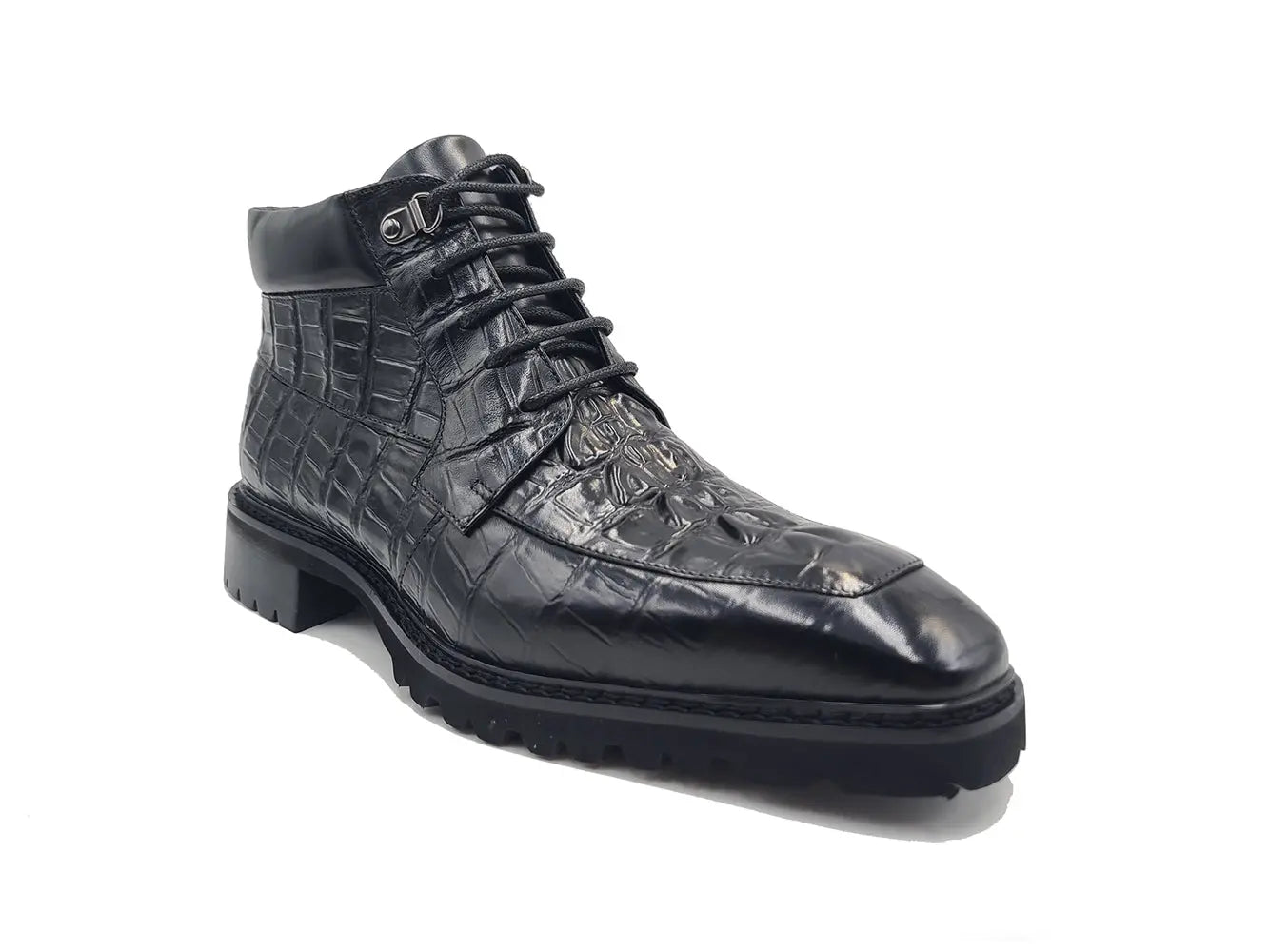 Men's Lace-up Boots Alligator Embossed - Carrucci Shoes