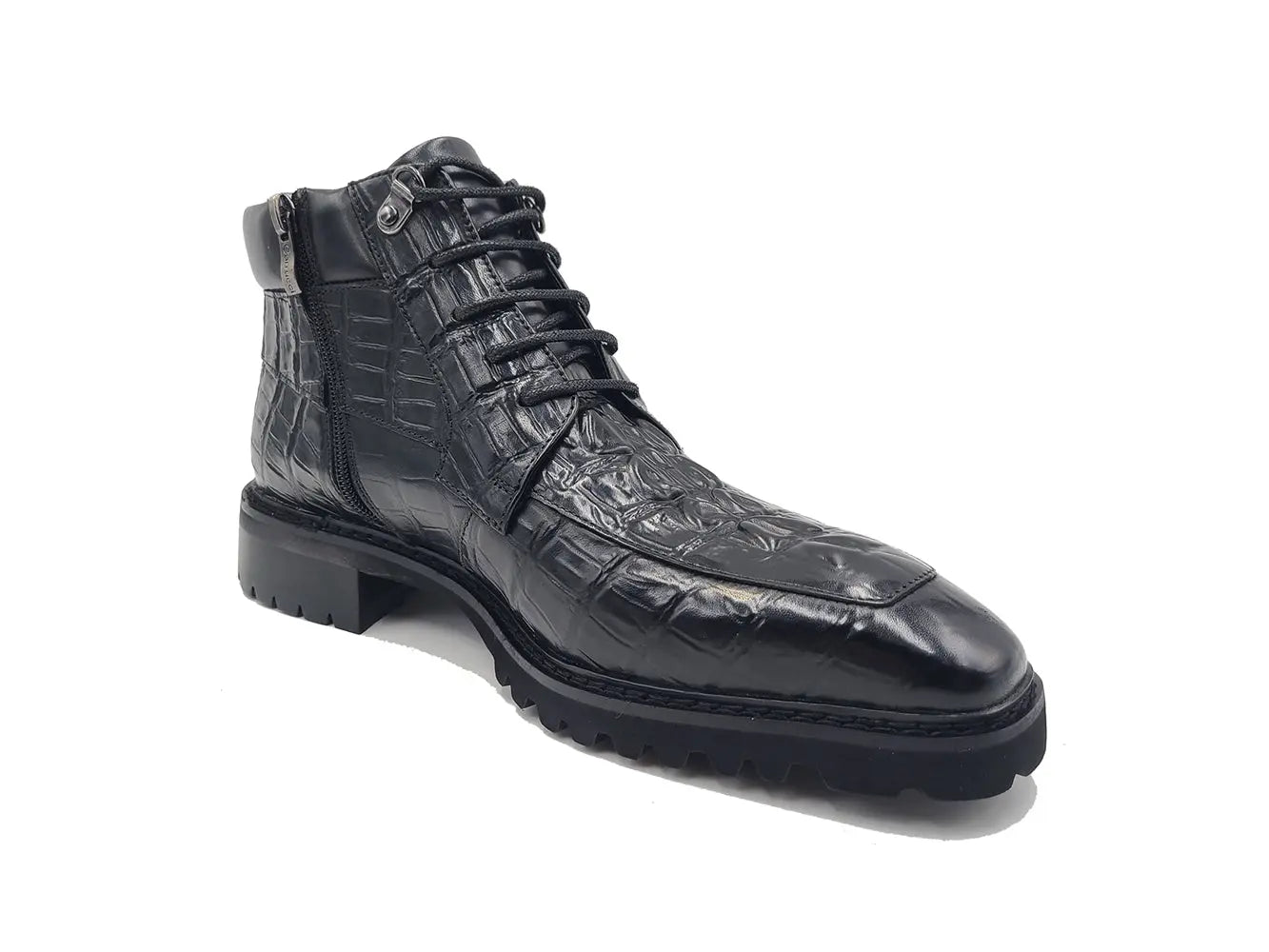 Men's Lace-up Boots Alligator Embossed - Carrucci Shoes