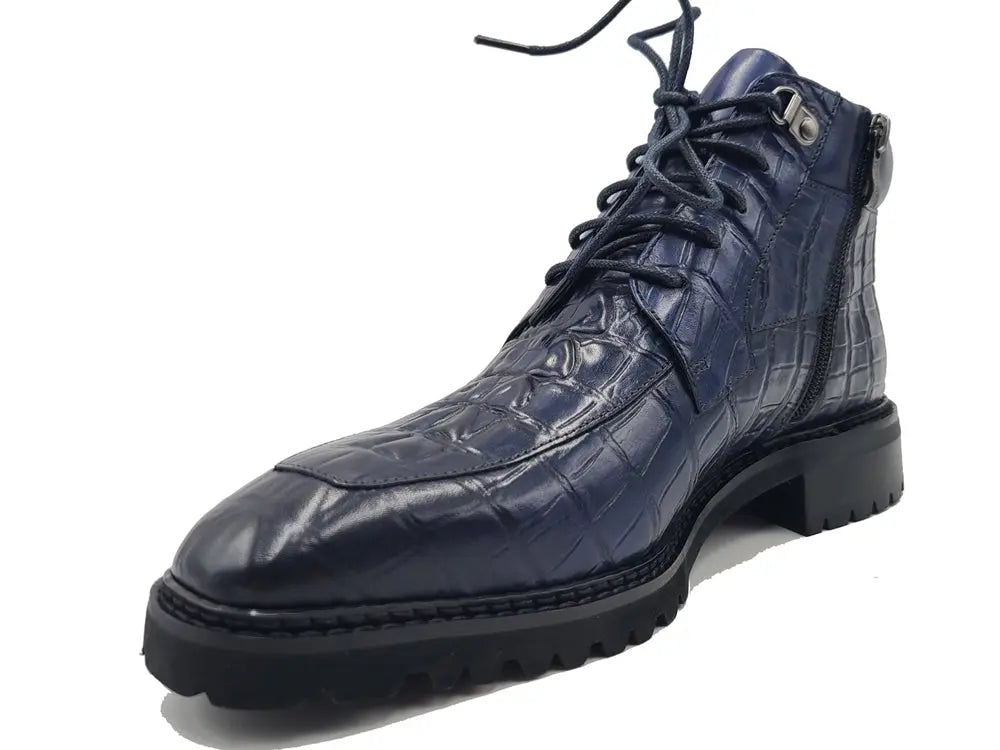 Men's Lace-up Boots Alligator Embossed - Carrucci Shoes