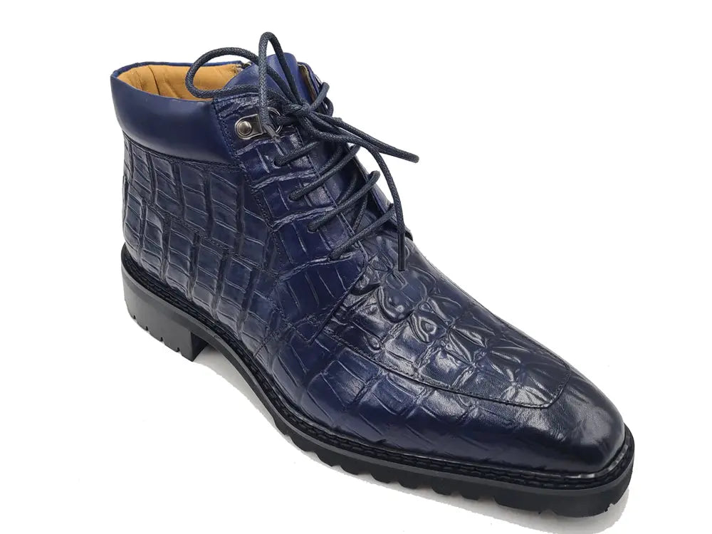 Men's Lace-up Boots Alligator Embossed - Carrucci Shoes