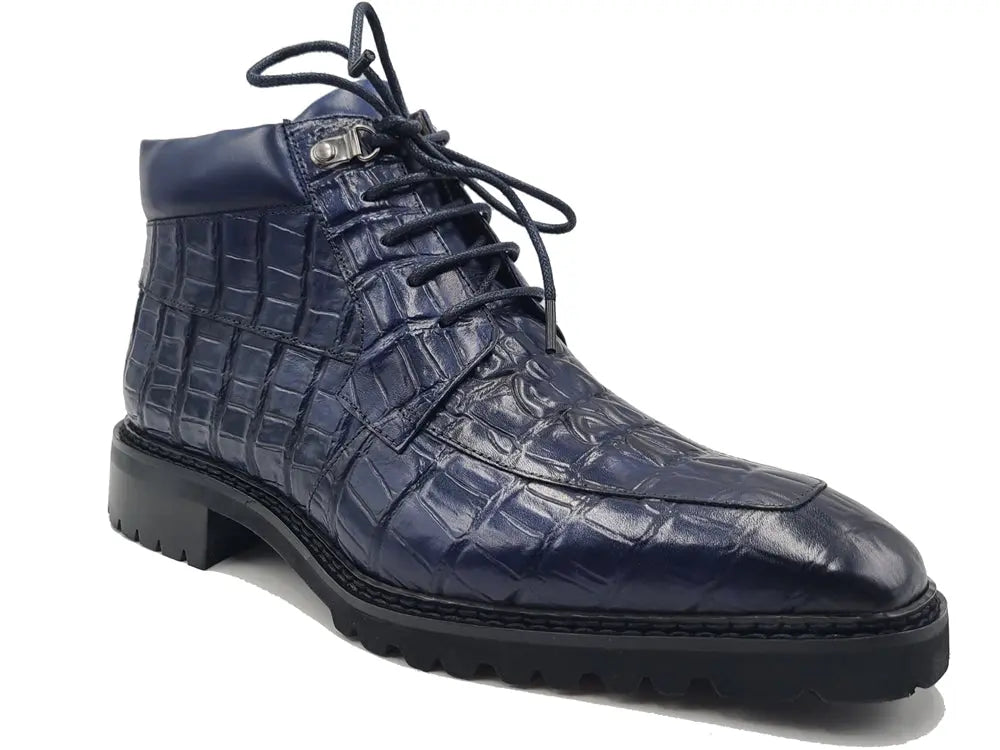 Men's Lace-up Boots Alligator Embossed - Carrucci Shoes