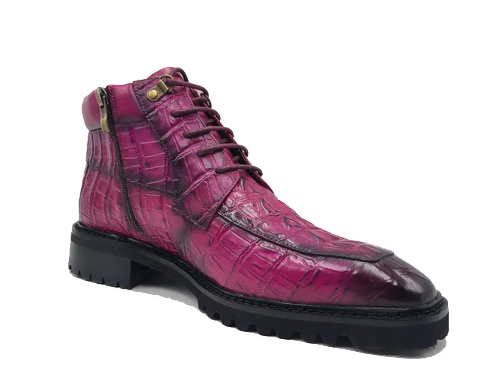 Men's Lace-up Boots Alligator Embossed - Carrucci Shoes