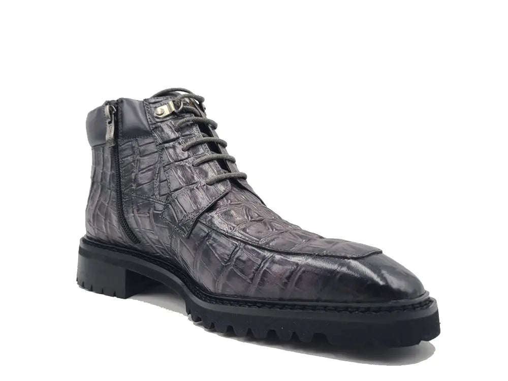 Men's Lace-up Boots Alligator Embossed - Carrucci Shoes