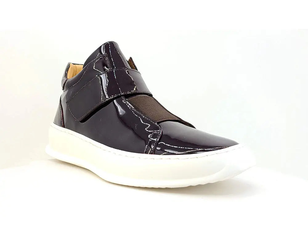 Mid Top Burnished Leather Sneaker Carrucci