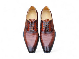 Milano Lizard Embossed Oxford Dress Shoes Carrucci