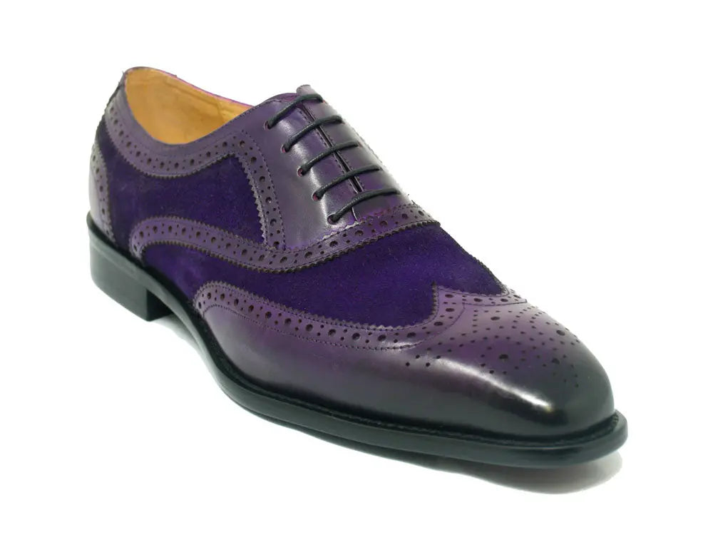 Mixed Media Burnished Wingtip Oxford Carrucci