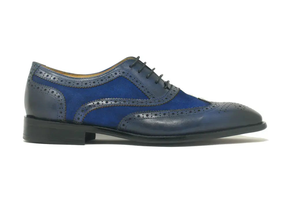 Mixed Media Burnished Wingtip Oxford Carrucci