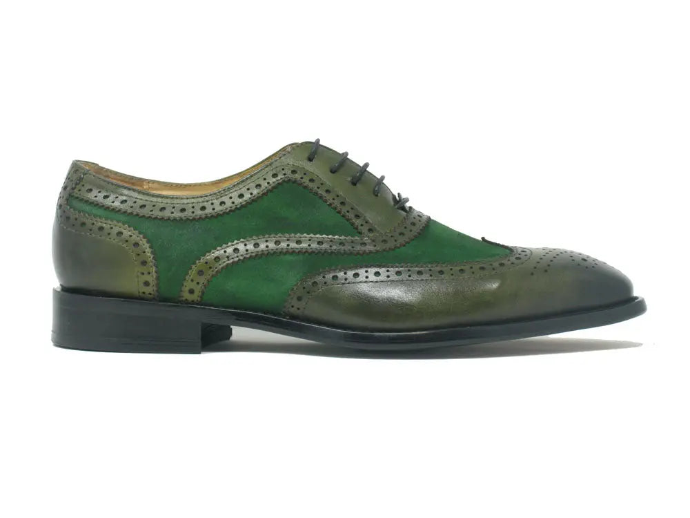 Mixed Media Burnished Wingtip Oxford Carrucci