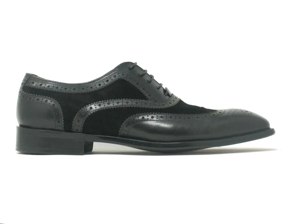 Mixed Media Burnished Wingtip Oxford Carrucci