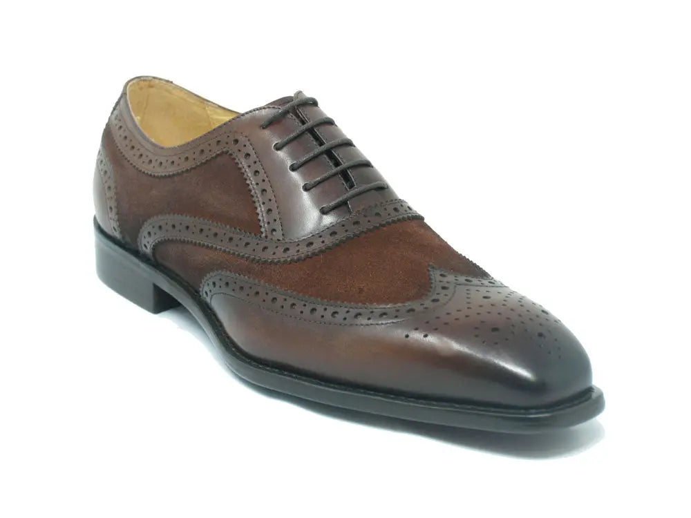 Mixed Media Burnished Wingtip Oxford Carrucci