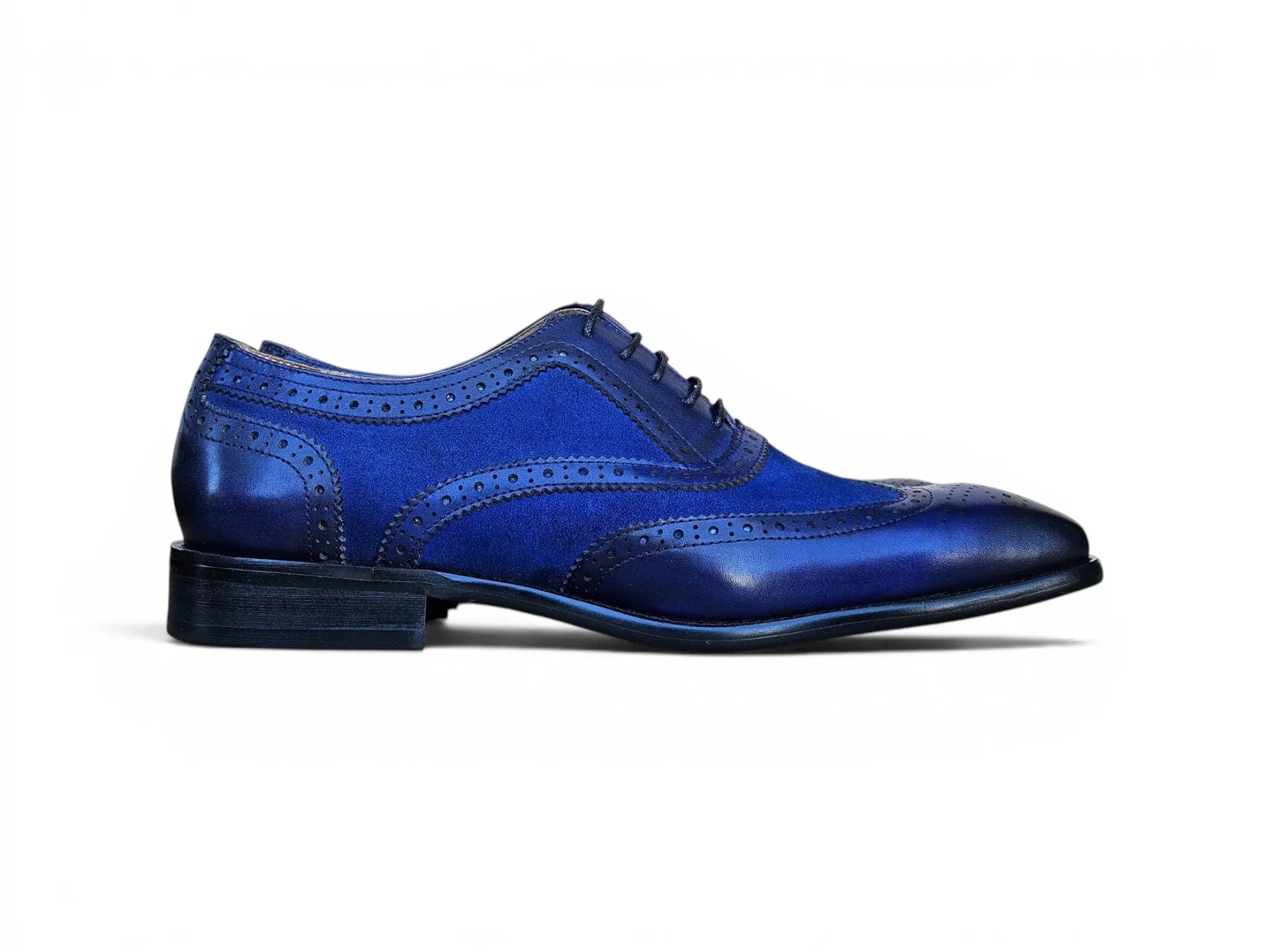 Mixed Media Burnished Wingtip Oxford Carrucci