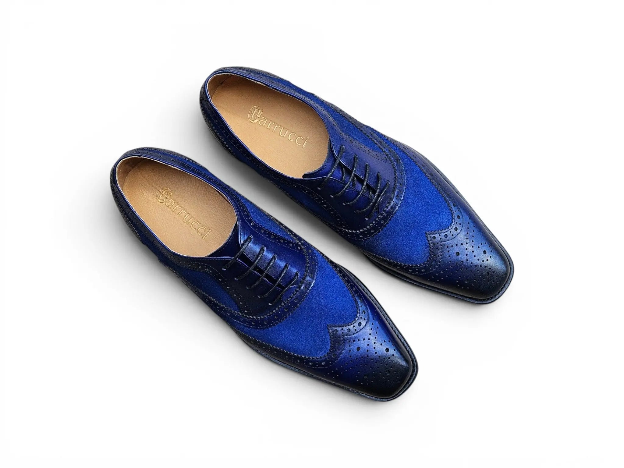 Mixed Media Burnished Wingtip Oxford Carrucci
