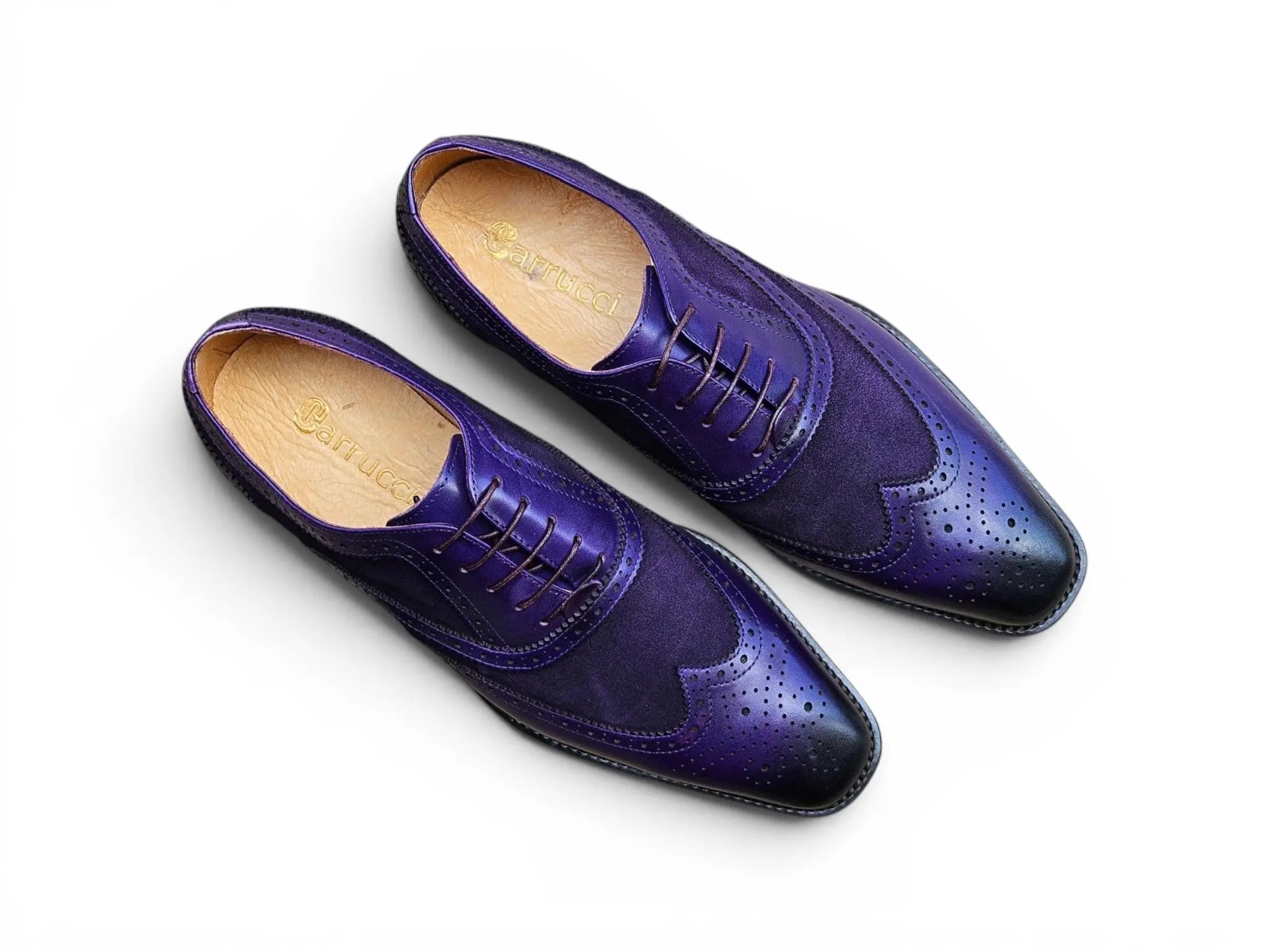 Mixed Media Burnished Wingtip Oxford Carrucci