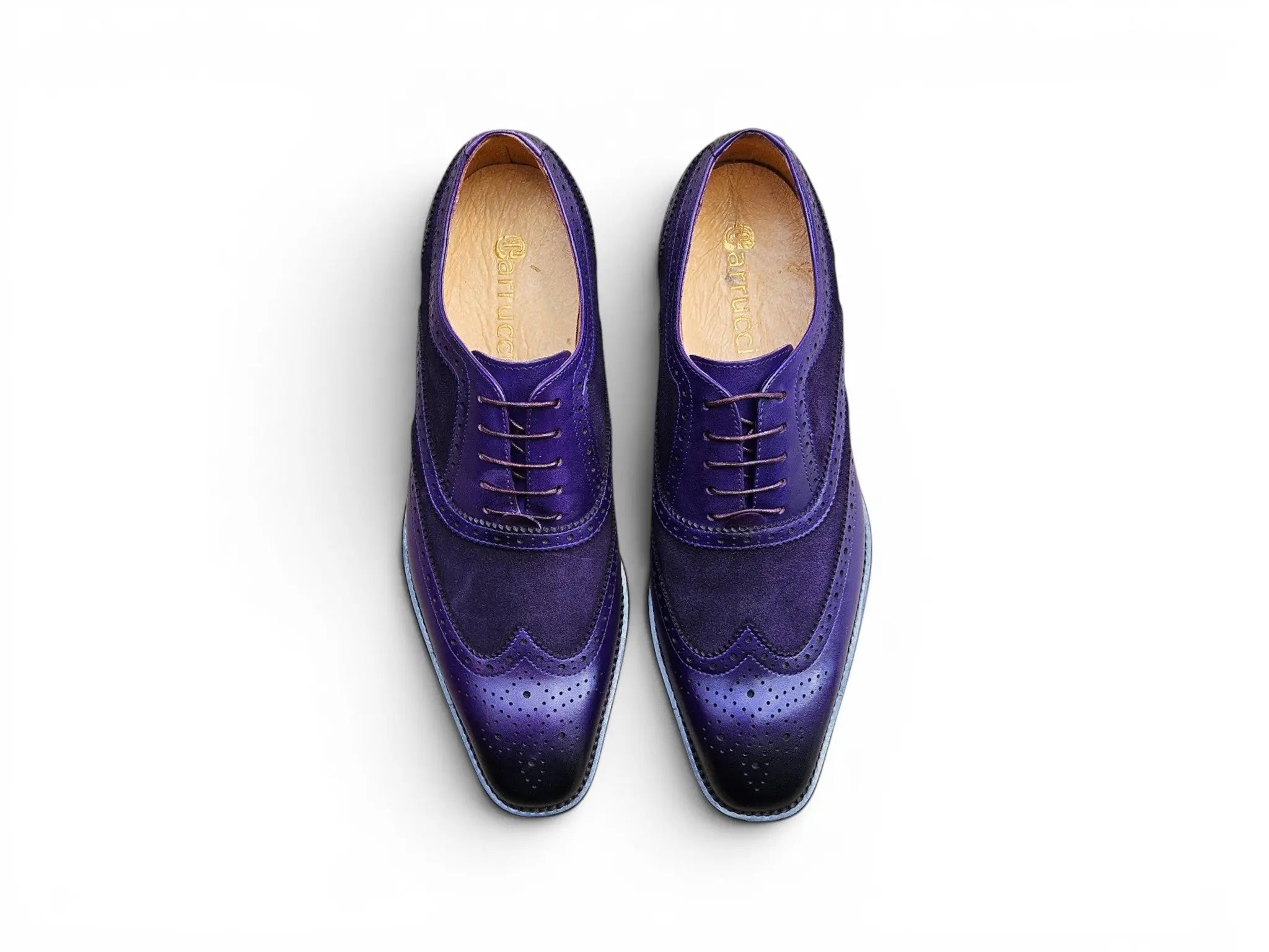 Mixed Media Burnished Wingtip Oxford Carrucci