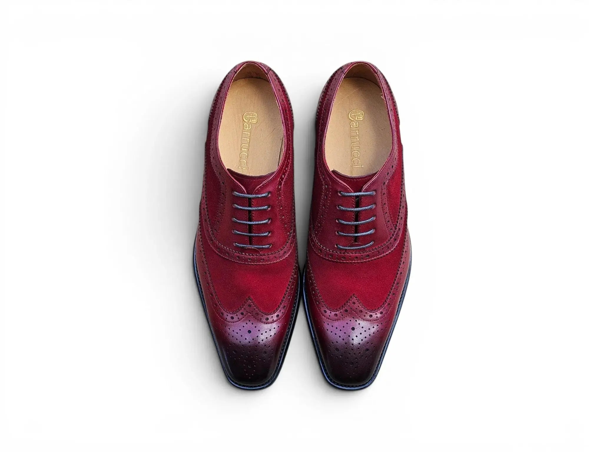 Mixed Media Burnished Wingtip Oxford Carrucci
