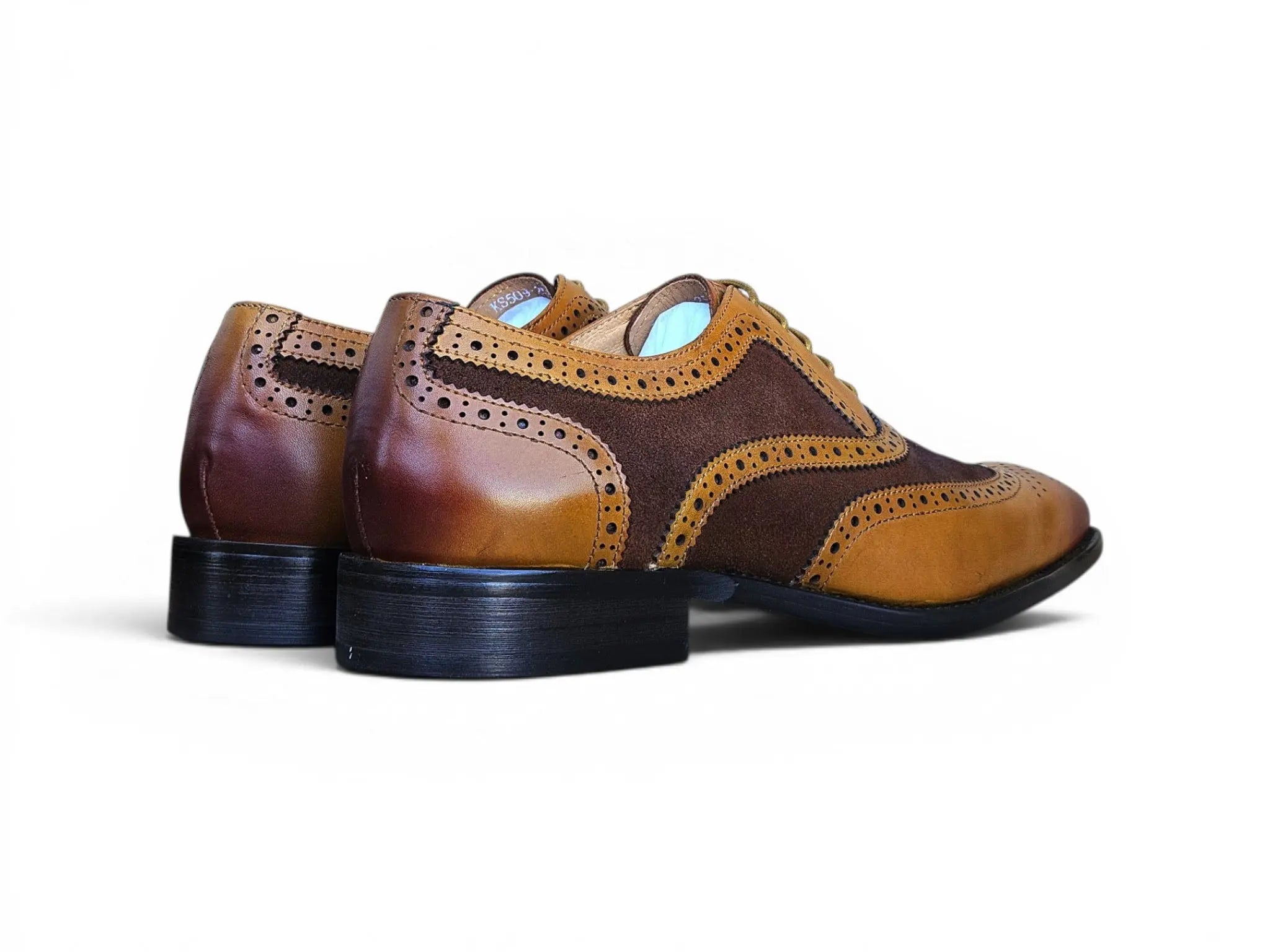 Mixed Media Burnished Wingtip Oxford Carrucci