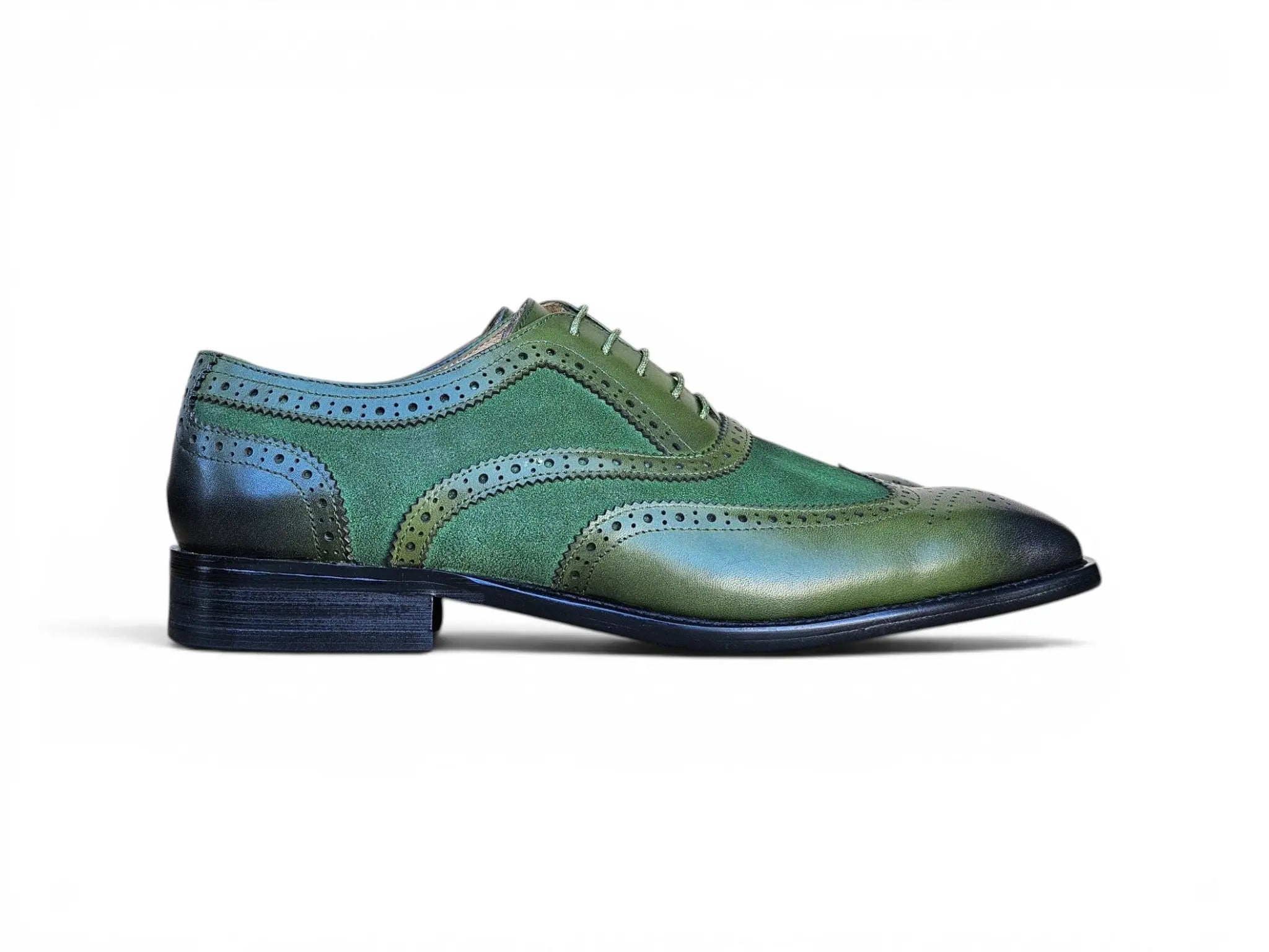 Mixed Media Burnished Wingtip Oxford Carrucci