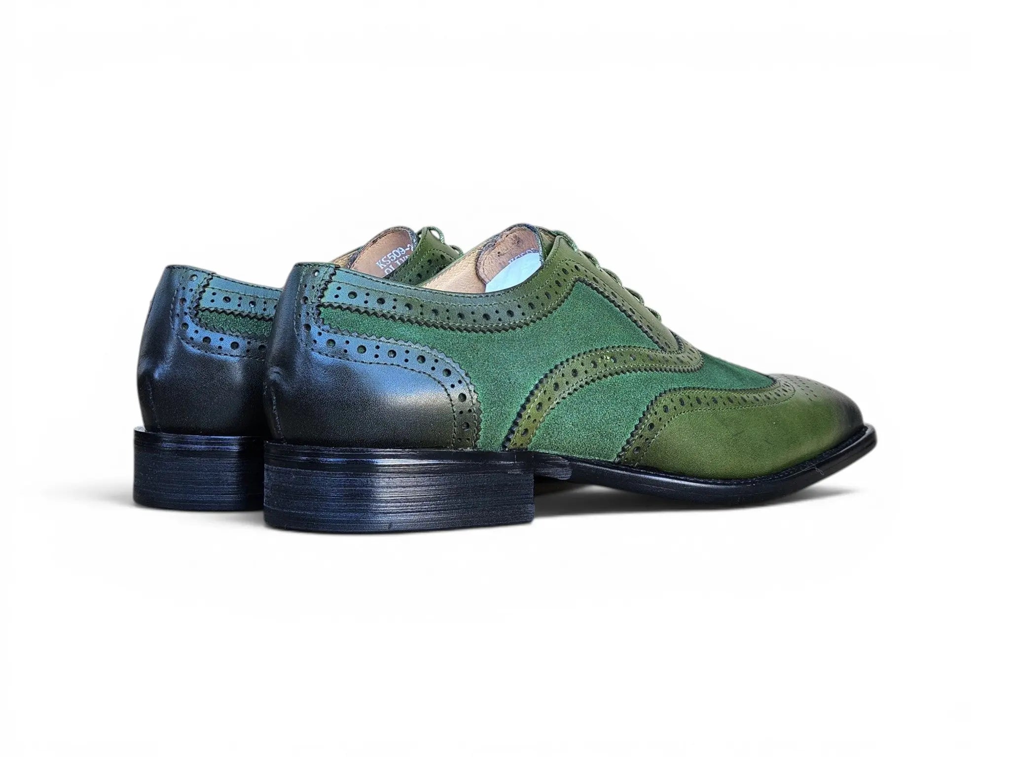 Mixed Media Burnished Wingtip Oxford Carrucci