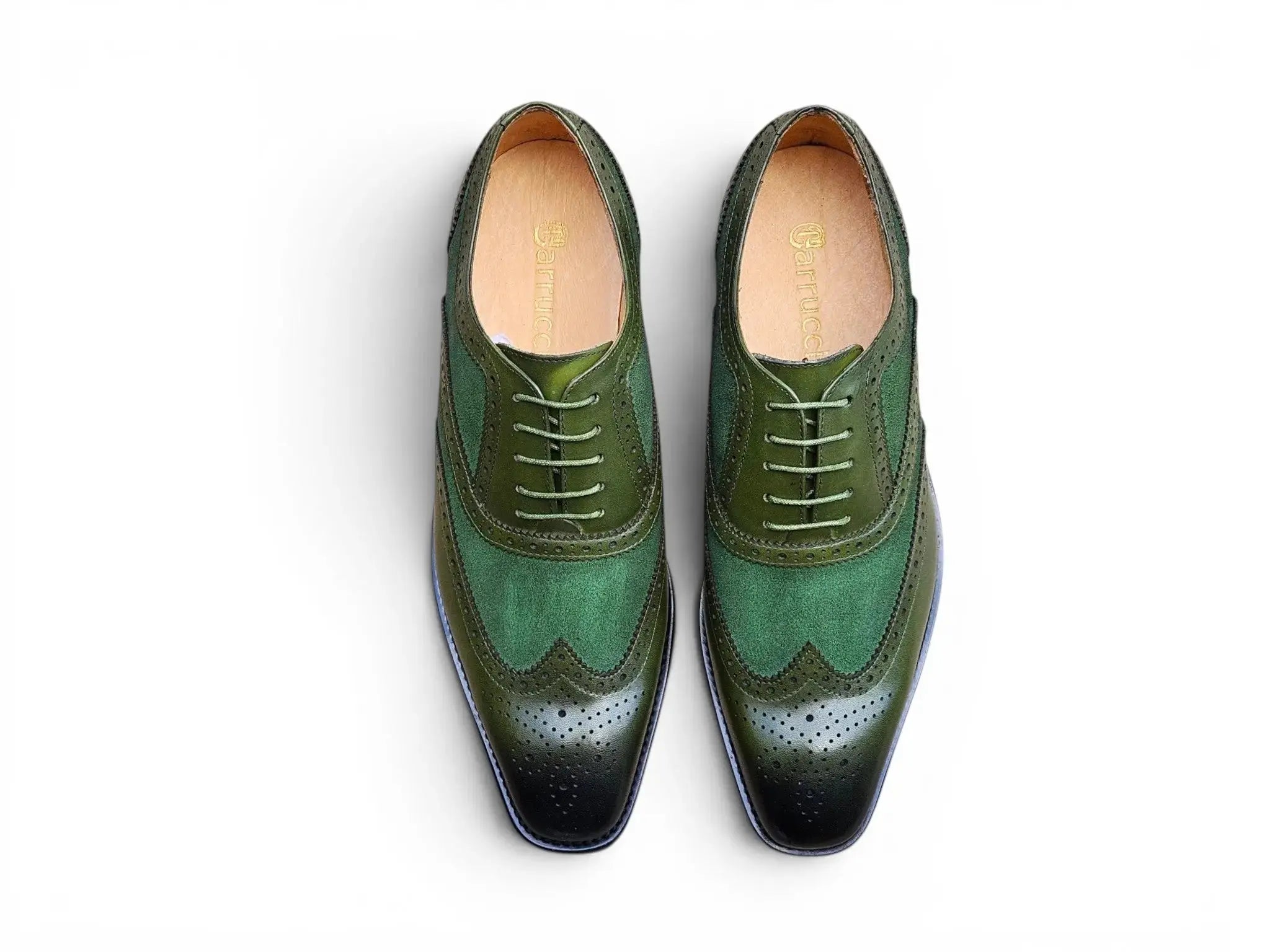 Mixed Media Burnished Wingtip Oxford Carrucci